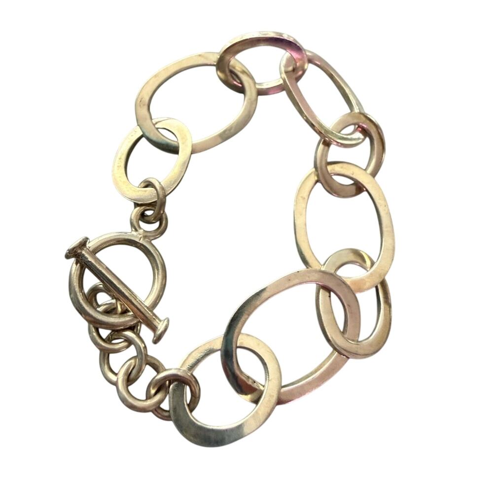 925 Sterling Silver Chainlink Toggle Bracelet
